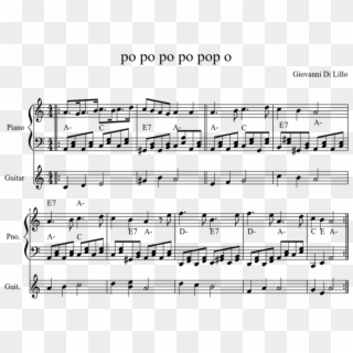 Po Po Po Pop O Sheet Music For Piano, Guitar Download - Spartito Po Po Po Clipart