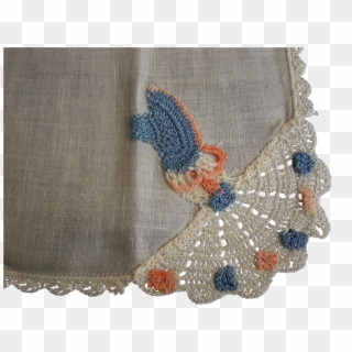 Handkerchief Linen Crochet Corner Girl Flea Market Clipart