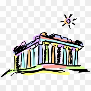 Vector Illustration Of Classical Greece Greek Temple Clipart