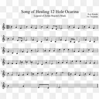 Song Of Healing 12 Hole Ocarina Sheet Music Composed - Sheet Music Clipart
