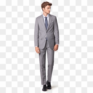 New Grey Wool Blend Suit - Traje Gris Clipart
