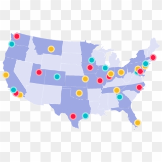 Wana Map 24states Cities - United States Map La Clipart
