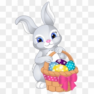 Free Printable Easter Clipart - Cute Easter Bunny Cartoon - Png Download