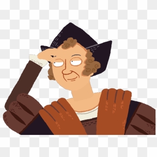 Christopher Columbus Searching - Cartoon Clipart