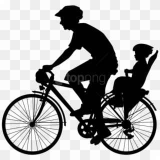 Free Png Cyclist With Child Silhouette Png - Bike Svg Clipart