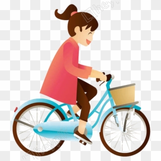 Girl Cycling Transparent Images - Little Girl Riding Bike Png Clipart