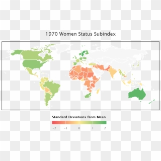 1970 Wisp Women Status - World Map Clipart