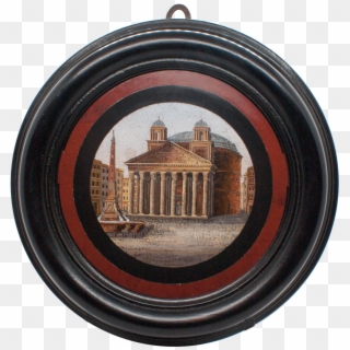 Micromosaic Round Plaque Of The Pantheon Rome 1870s - Locket Clipart