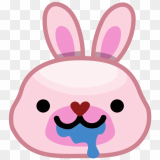 Pink Bunny, Drooling Clipart