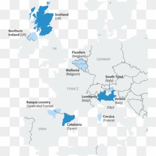 Large Separatist Movement - Map Clipart