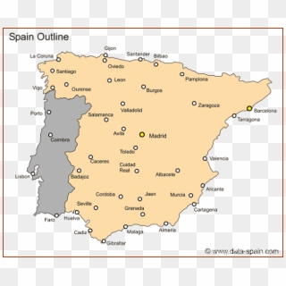 Map Of Spain's Biggest Cities - Map Of Spain With Cities Labelled Clipart
