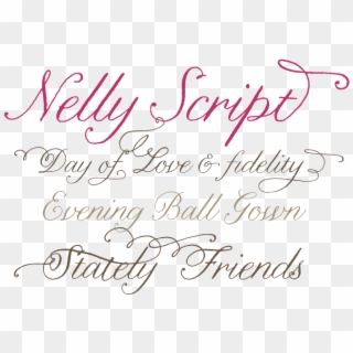 Nelly Script Font Sample - Nelly Lettering Clipart