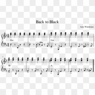 Amy Winehouse Back To Black Piano Tutorial - Sheet Music Clipart
