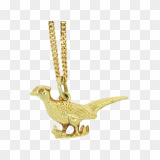 9ct Yellow Gold Pheasant & Chain - Locket Clipart