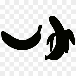 Banana Silhouette Delicious Eatable Eating Food - Banan Black Vector Clipart