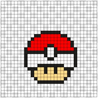Mushroom Perler Bead Pattern - Mario Christmas Pixel Art Clipart