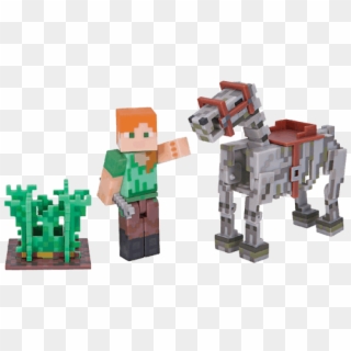 Statues And Figurines - Minecraft Alex And Skeleton Horse Clipart
