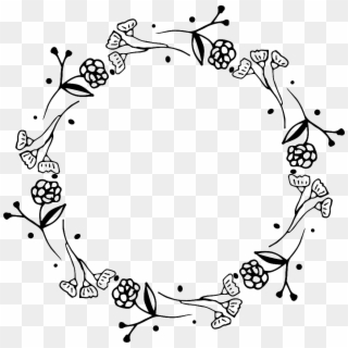 Creative Wreath Free Buckle Black And White Wreath - Black And White Floral Wreath Png Clipart