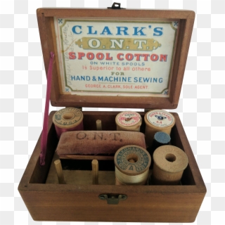Clark's Wooden Sewing Box - Wood Clipart