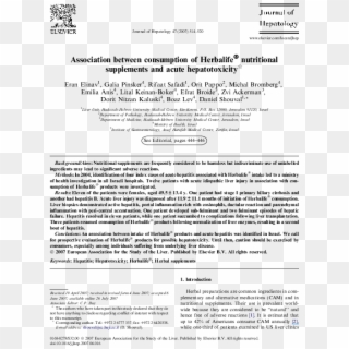 Pdf - Herbalife Journal Of Hepatology Clipart