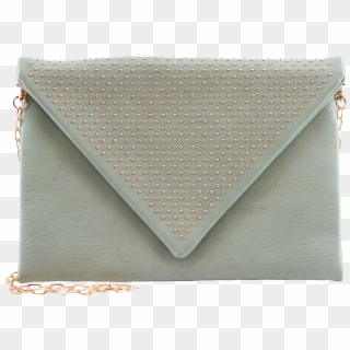 Abigail Stud Mint Envelope Bag W/ Gold Chain Street - Handbag Clipart