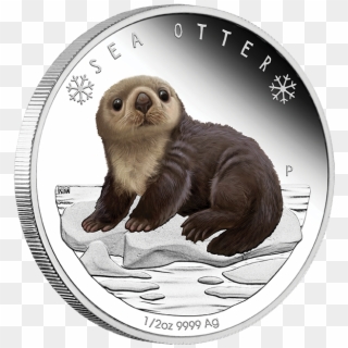 Sea Otter Silver Coin ~ The Polar Babies Series - Nutria De Plata Clipart