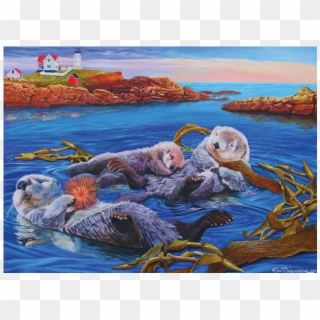 Sea Otter Family - Cobble Hill Sea Otter Family Jigsaw Puzzle Clipart