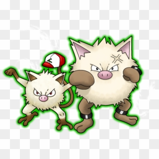 Mankey With Ash's First Hat Balancing On Its Tail, - Pokemon Mankey And Primeape Clipart