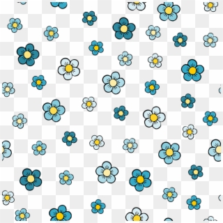 Floral Pattern Seamless Endless Flowers Blue - Cartoon Clipart