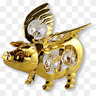 Domestic Pig, When Pigs Fly, Download, Jewellery, Gold - Figurine Clipart