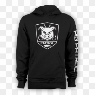 Black Pig Patrol Sweatshirt - Turtle Hoodie Clipart