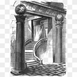 Manual Of The Lodge P34 - Porch Of The Temple With Winding Stairs Clipart