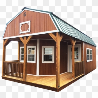 Wraparound Porch Lofted Barn Cabin - Portable Building With Porch Clipart