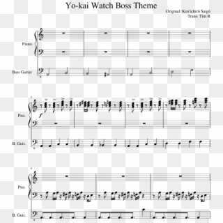 Yo-kai Watch Boss Theme Sheet Music Composed By Original - Sheet Music Clipart
