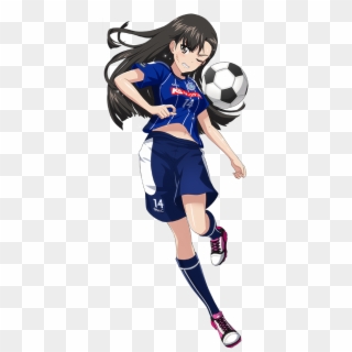 Black Hair Football Football Uniform Girls Und Panzer - Anime Girl Playing Soccer Clipart