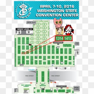 20160403 - Emerald City Comic Con Artist Alley Map Clipart