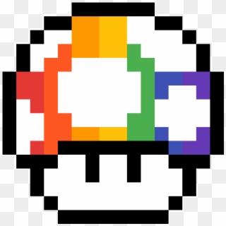 Rainbow Shroom - Pixel Art Mario Bros Clipart