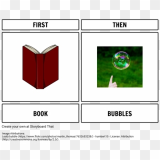 First Book Then Bubble Example - First Then Board Example Clipart