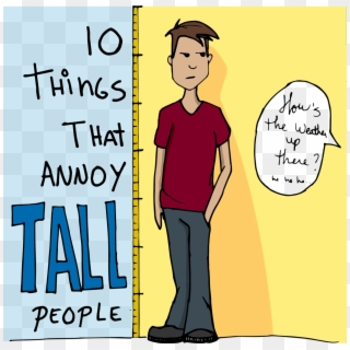 Asking How Tall A Tall Person Really Is - Tall People Problems Clipart