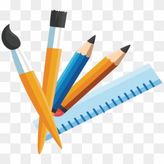Pencil Stationery Paintbrush - Graphic Design Clipart