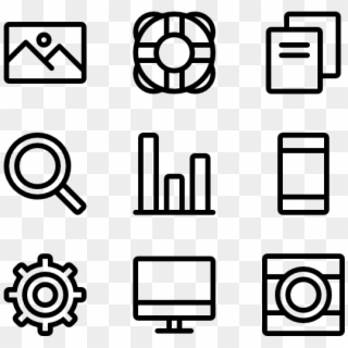 Linear Web Element Set - Contact Icons Free Clipart