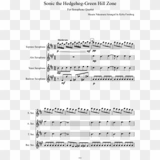Sonic The Hedgehog-green Hill Zone Sheet Music Composed - Mr Sandman Alto Sax Sheet Music Clipart