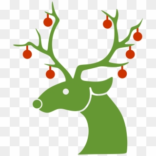 Christmas Reindeer Banner Transparent Download - Silhouette Christmas Reindeer Png Clipart