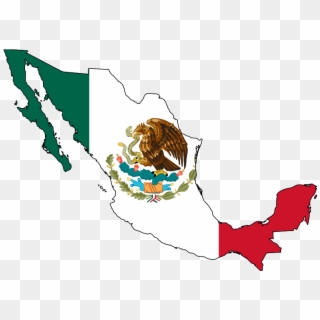 Mexico Map With Flag Clipart