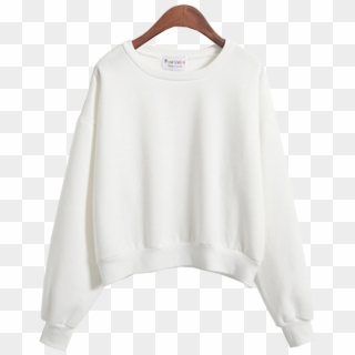 Plain Sweater - Plain White Sweatshirt Transparent Clipart