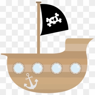 1600 X 1502 3 - Simple Pirate Ship Clipart - Png Download