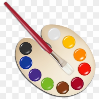 Palette With Paint Brush Png Image - Transparent Background Paint Brush Gif Clipart