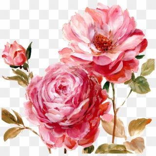 Decoupage Flower, Flower Painting, Flower Painting - Painting Rose Flower Png Clipart