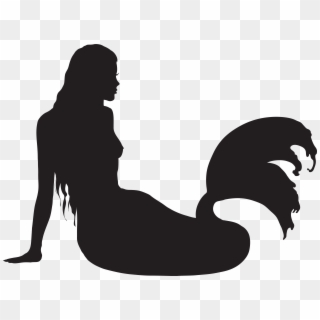 Sitting Mermaid Silhouette Png Clip Art - Mermaid Silhouette Transparent Background