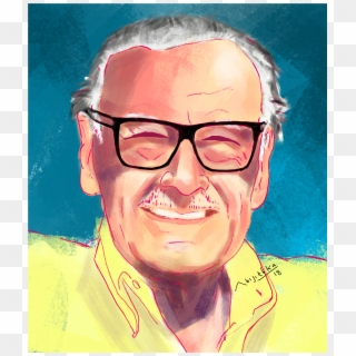 Stanlee Portrait Painting By Abijithka - Stan Lee Clipart